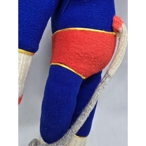 Sock Monkey Superman stuffed animal plush- Handmade 19 Inches - Picture 13 of 14